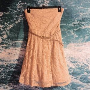 Beige Strapless Dress